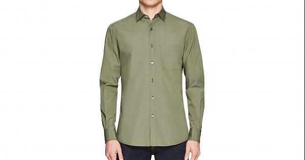 綠葉更勝主角！ERMENEGILDO ZEGNA綠色棉質襯衫