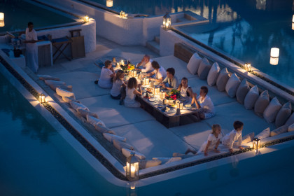 比降板更豪華的下沉式餐桌 馬爾地夫頂級別墅Soneva Fushi Resort 私人領地Private Reserve