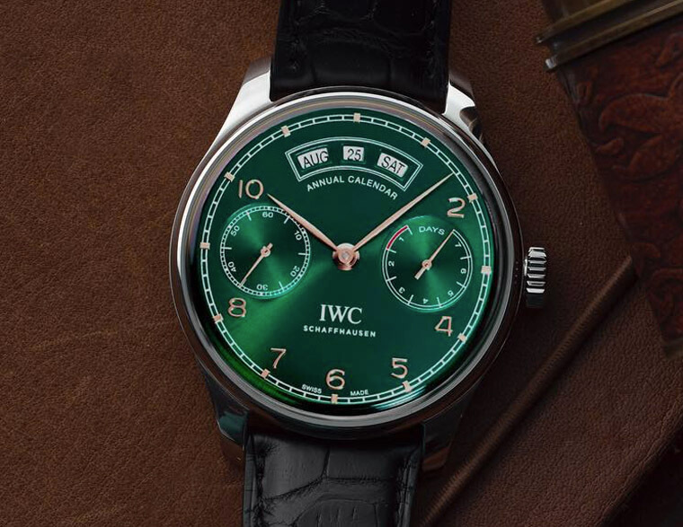 IWC葡萄牙不锈钢年历新发表绿面限量版
