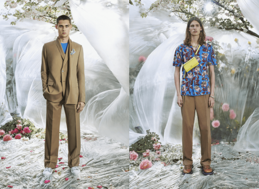 Dior 2020 春季男裝系列將女性幻化成盛開的花朵呈現於其中