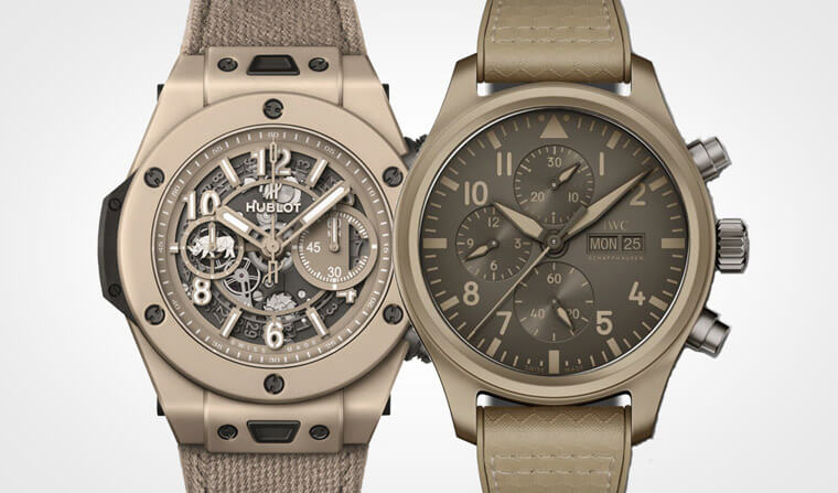 宇舶和IWC都開發出卡其色這種少見的陶瓷錶殼顏色