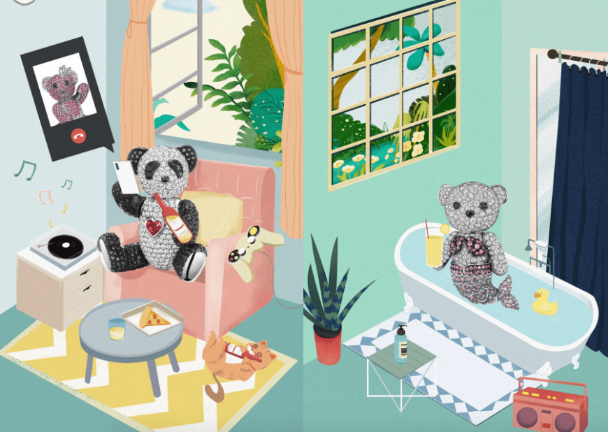 QEELIN以Bo Bo系列设计一组居家生活画报 演绎在家中亦能乐趣生活的态度