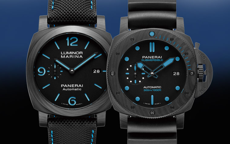 Carbotech是沛纳海独家碳纤维表壳材质 表面纹路很特别