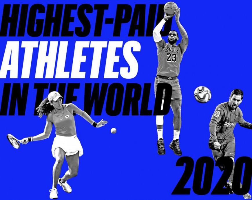 2020全球收入最高运动员排行榜  费爸吸金一亿美元首度荣登宝座