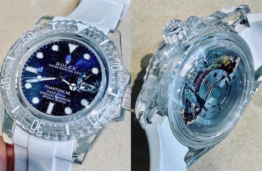 好特別的勞力士水鬼 透明殼搭配星空面盤