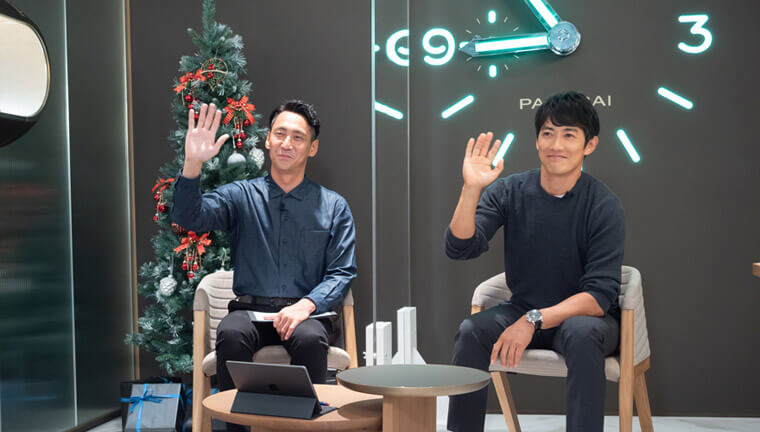 日本男星反町隆史戴着爱表出席沛纳海线上表聚 