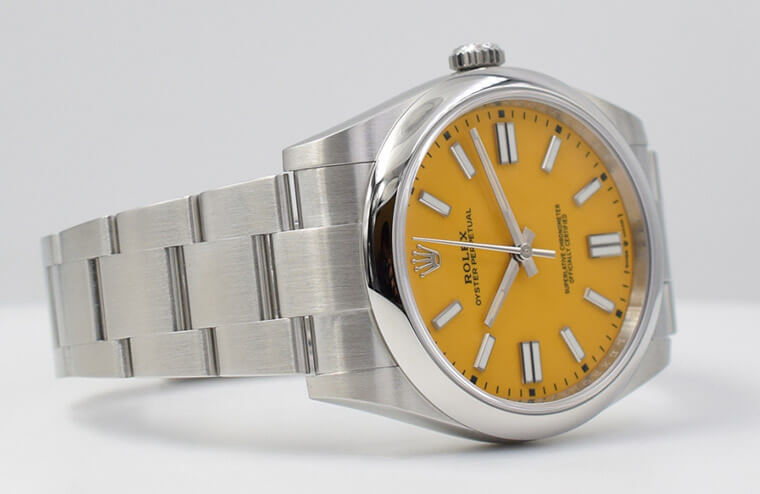勞力士漆面Oyster Perpetual人氣攀高 評點41mm黃色款124300