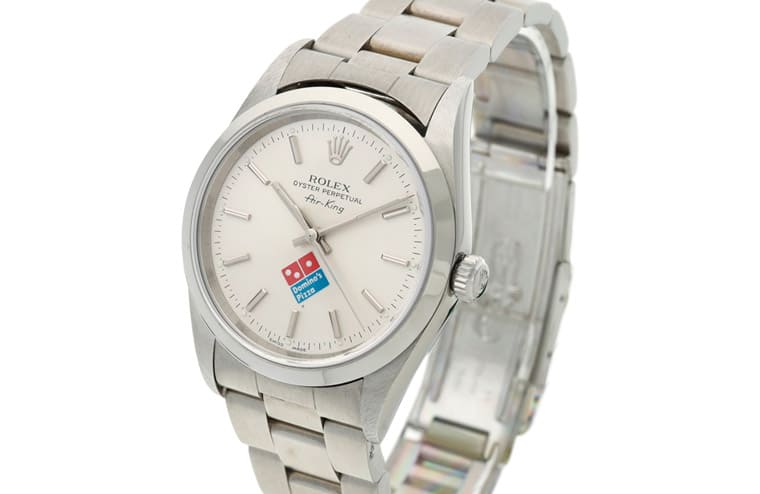 印上達美樂比薩店Logo的勞力士Air-King目前行情看漲