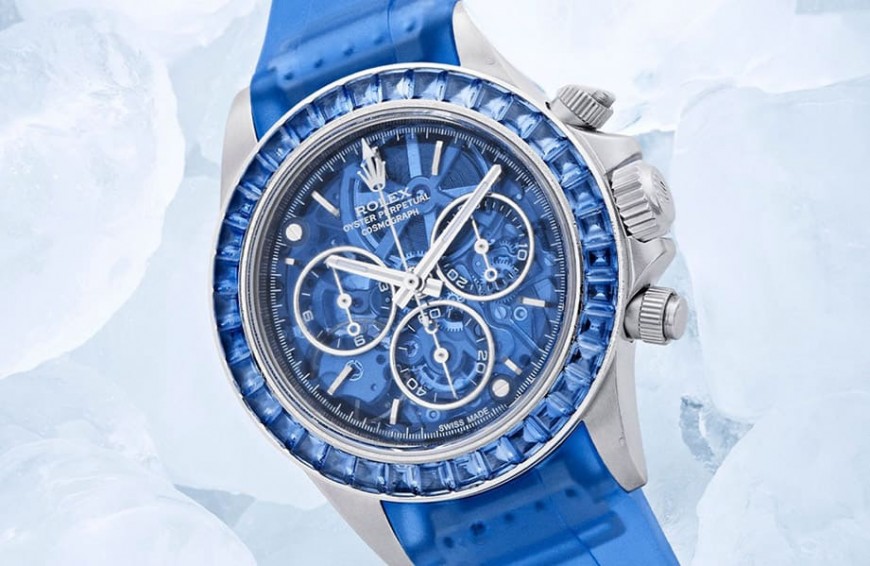 用蓝宝石改造的劳力士Daytona 116500LN 设计主题来自雪山冰川