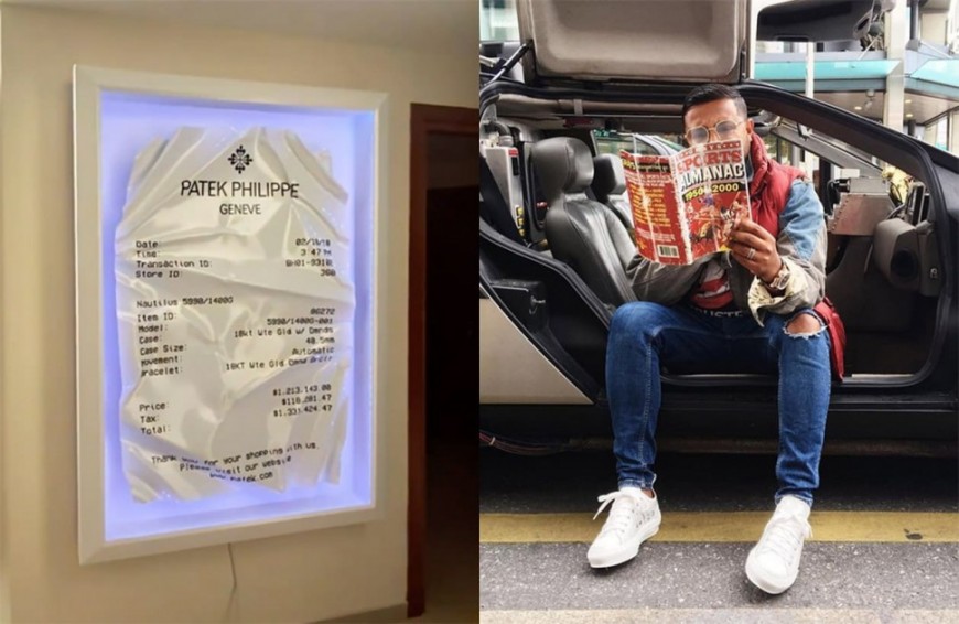 国外钟表部落客家中超狂收藏 PP金鹰购买收据化身家中装置艺术