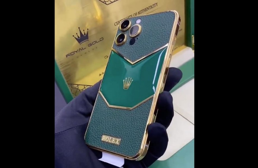 沒見過的純金勞力士iPhone手機開箱