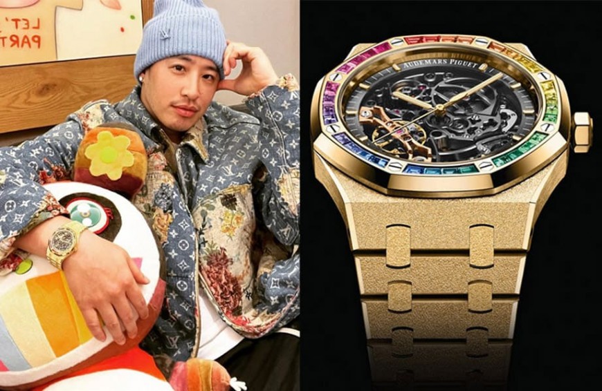 潘瑋柏一身LV名牌搭爱彼皇家橡树彩虹圈展现过人收藏实力