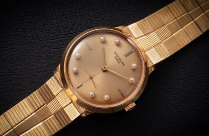 面盤鑲珍珠時標的百達翡麗2573小三針拍賣 設計超特別預估價格也很高