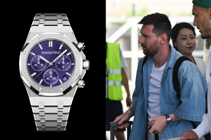愛彼紫面白金皇家橡樹計時碼錶無預警上市 阿根廷足球天王梅西搶先上手