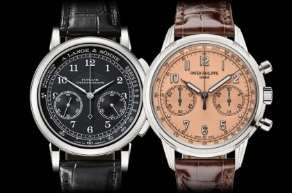 朗格1815和百达翡丽5172顶级白金手上链计时码表比较