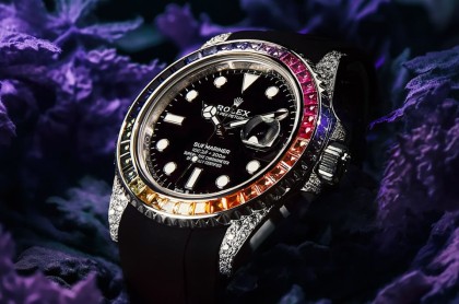 这是劳力士游艇还是水鬼？彩虹圈搭镶钻表壳超级华丽