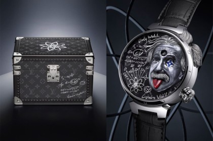 路易威登Tambour動偶錶面盤搬入愛因斯坦吐舌照 LV還特製專屬硬箱錶盒