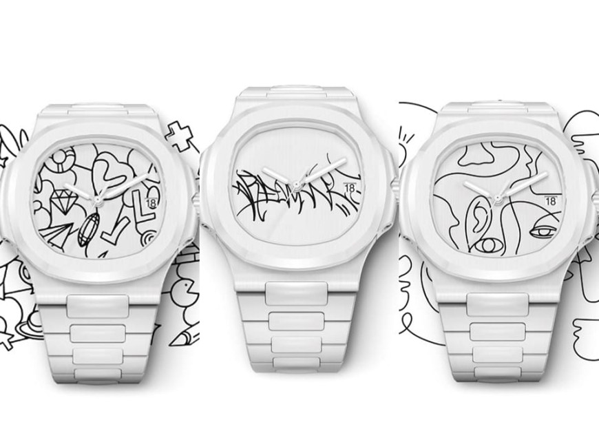 包浩斯风格纯白金鹰5711 面盘开放客制化放任何图案都可以