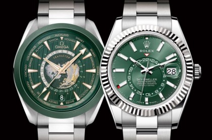 歐米茄Aqua Terra與勞力士Sky-Dweller旅行時間鍊帶錶比較