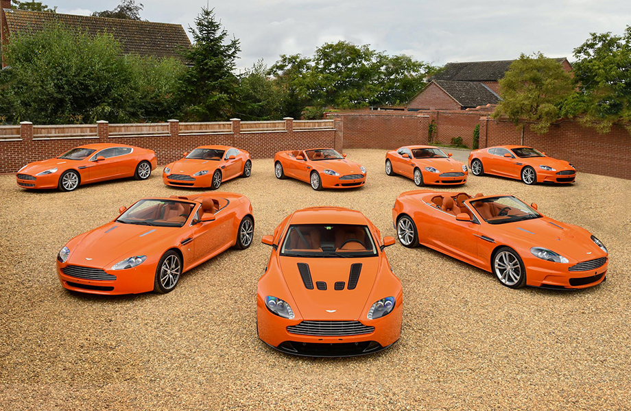 罕见Aston Martin「橘色特别版」一套8辆包括DBS、Vantage现身拍卖
