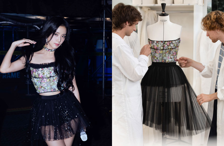 「Dior高訂名人」Jisoo身穿手工刺繡衣及透明黑紗短裙在演唱會魅力四射