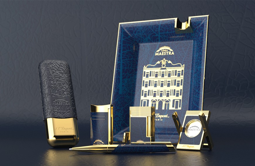 都彭联手古巴雪茄推出Línea Maestra限量配件  蓝色菸叶图腾气质非凡