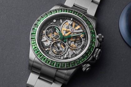 劳力士Daytona加入绿色沙弗莱石装饰 搭配镂空设计风格大转变