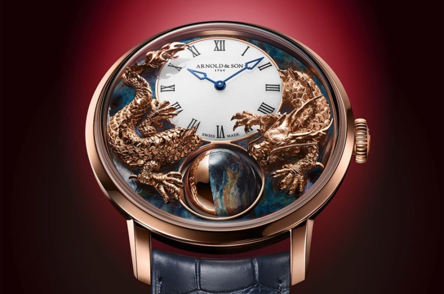 亚诺表Luna Magna龙年生肖表于招牌球体月相融入立体金雕设计