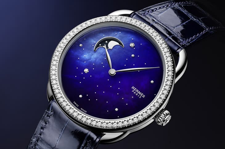 爱马仕Arceau小月相表于腕上重现皎洁月色与璀璨星空