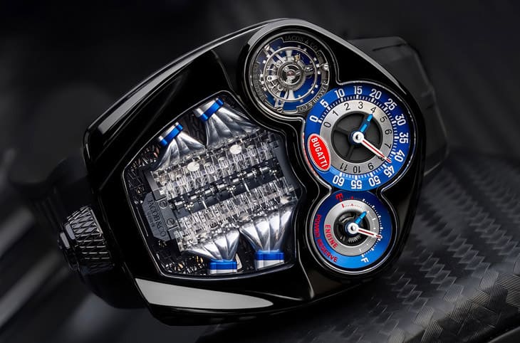 JACOB & Co.联手布加迪打造BUGATTI Tourbillon陀飞轮表 浓浓超跑元素上身