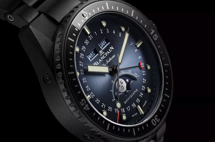 寶珀新款五十噚Bathyscaphe首見潛水錶「陶瓷殼加全日曆月相」組合