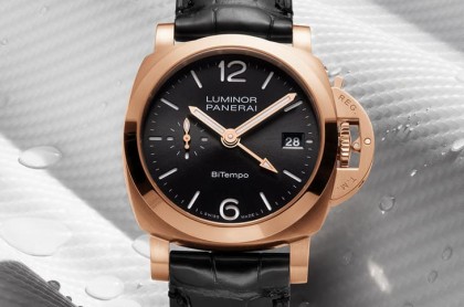 沛納海以獨家合金Goldtech紅金打造最新Luminor兩地時間手錶