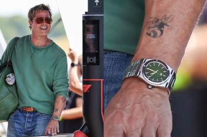 好萊塢巨星布萊德彼特現身F1賽車場觀戰 手上綠面錶引起熱議