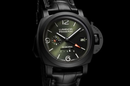 陶瓷表壳绿面Luminor PAM01483重现沛纳海经典GMT机芯风采