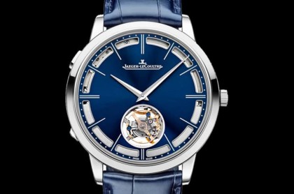 積家水晶音簧超薄問錶白金藍面改款 視覺聽覺雙重饗宴