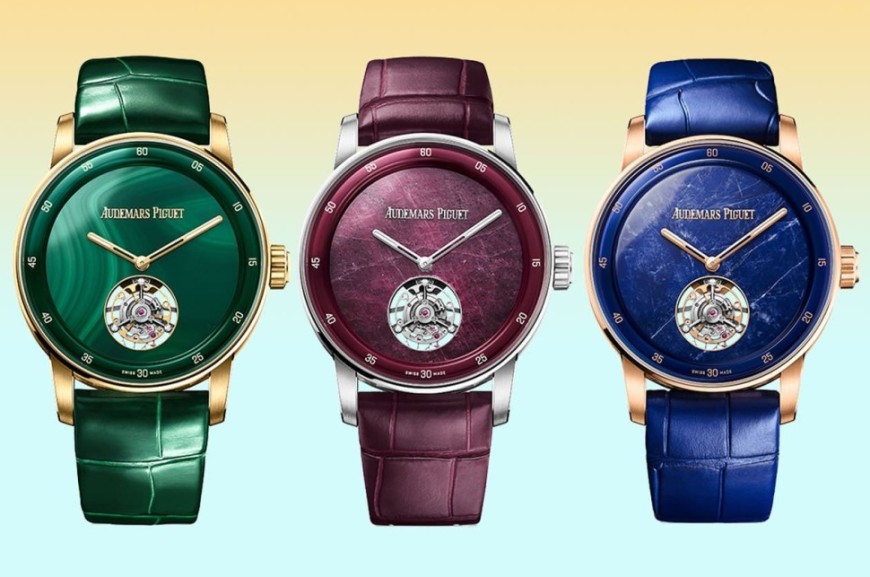 綠孔雀石、紅寶石根、藍方鈉石 愛彼150週年CODE 11.59以寶石映襯製錶工藝