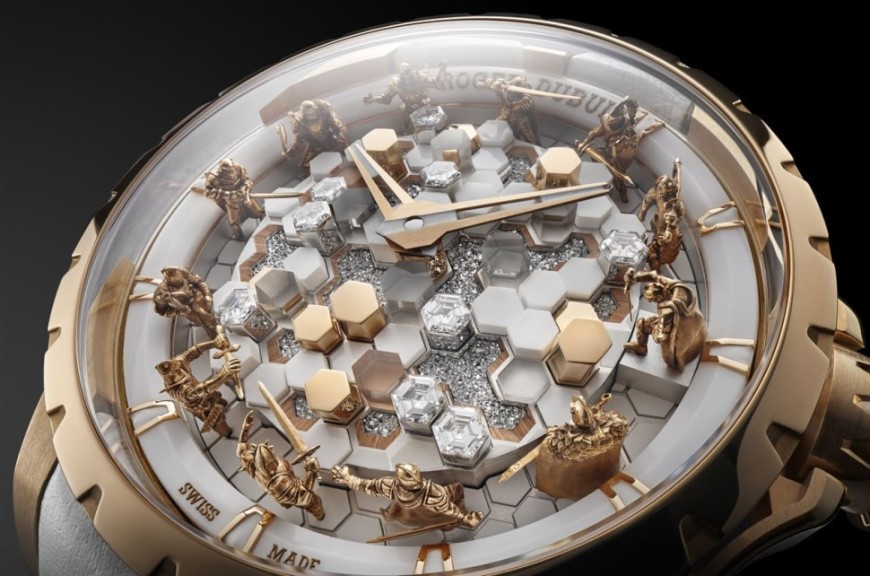 六角钻石与釕金属结晶构筑腕上水晶宫 罗杰杜彼Excalibur圆桌骑士再现神话奇景