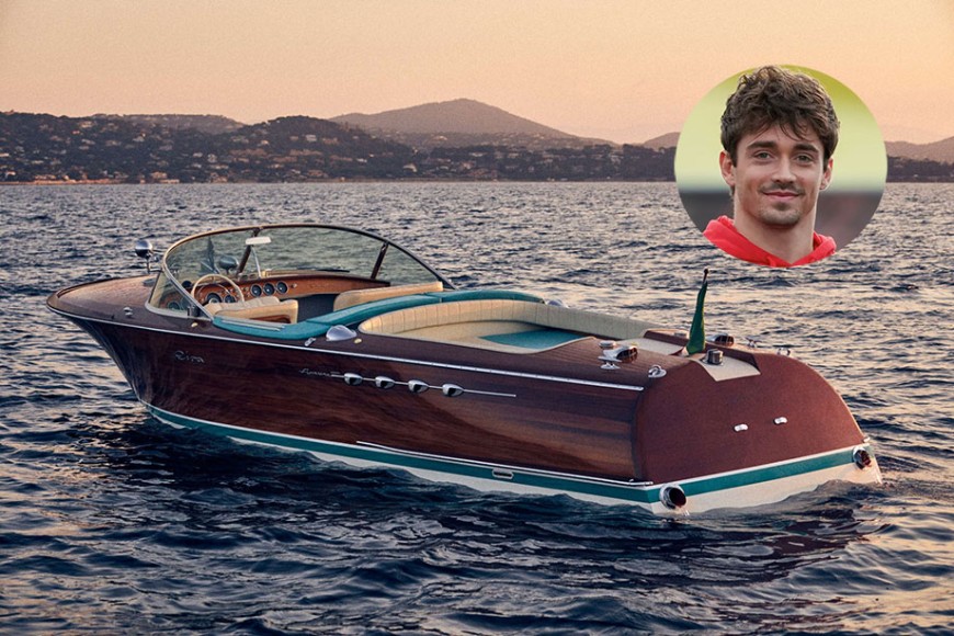 盛世美顏辉映海上传奇 法拉利F1男神Charles Leclerc驾驭Riva经典游艇