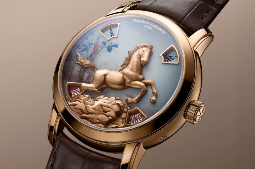 江诗丹顿马年生肖表 两周烧制的渐变色珐琅，让「腾空骏马」气场全开