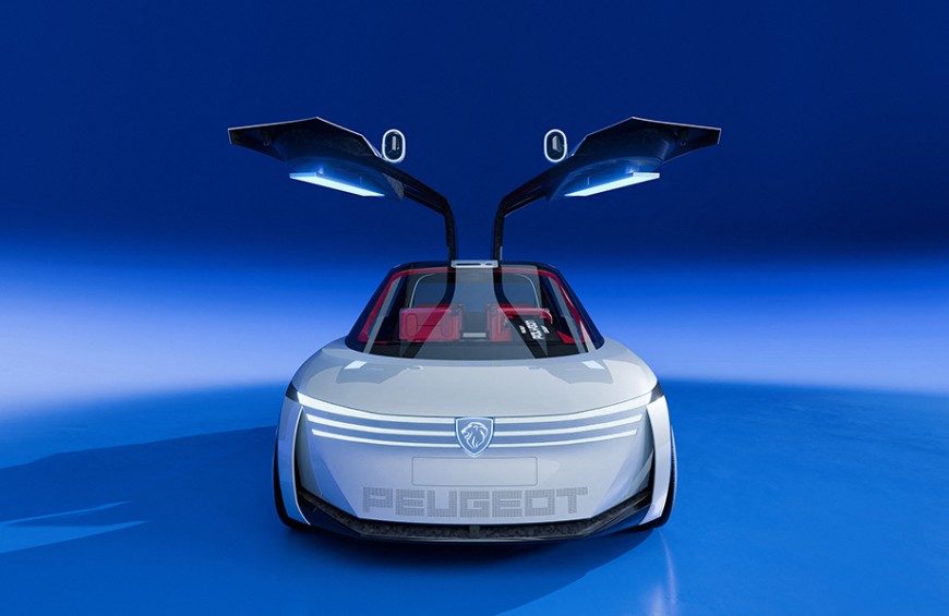 法国狮王概念车亮相 PEUGEOT POLYGON CONCEPT蝶翼式双门、方形控制器设计前卫