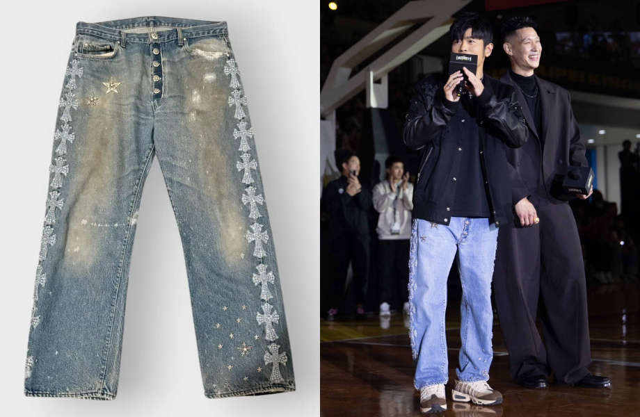 周杰倫穿「600萬牛仔褲」現身！Chrome Hearts克羅心限定款 加持林書豪引退排場