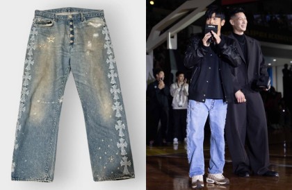 「史上最贵应援服」周杰伦穿600万牛仔裤现身！Chrome Hearts克罗心限定款 加持林书豪引退排场