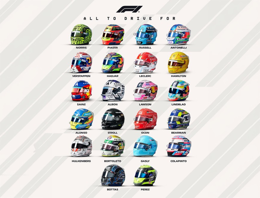 22頂尖車手、22種靈魂 F1公布2026全車手頭盔設計 網友熱議「最帥頭盔」是它