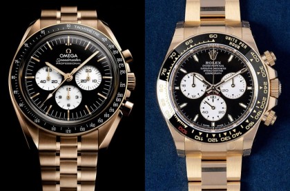 復古賽車 vs 登月傳奇 勞力士黃金Daytona與歐米茄超霸，黃金反熊貓面頂峰對決
