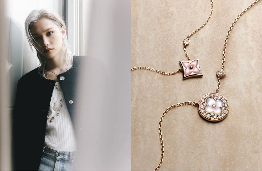 Stray Kids Felix的疊戴美學！LV 全新 Color Blossom 作品以深海「蘇打石」綻放 Monogram 130週年經典