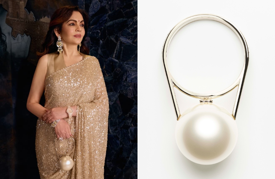 印度首富夫人Nita Ambani重繹女兒紗麗 搭配香奈兒珍珠包、百達翡麗腕錶驚艷全場
