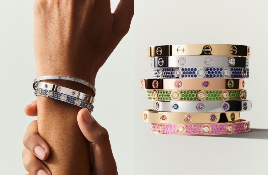 Cartier 經典 LOVE 再進化！六款全新「彩寶限定版」手環 以全鋪鑲及漸變色彩重塑腕間浪漫